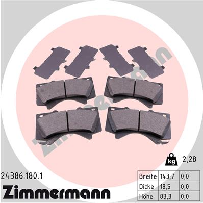 Set placute frana,frana disc 24386.180.1 ZIMMERMANN