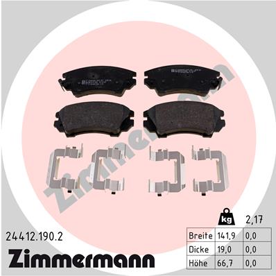 Set placute frana,frana disc 24412.190.2 ZIMMERMANN