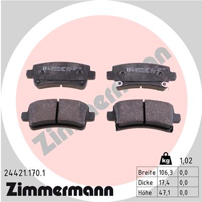 Set placute frana,frana disc 24421.170.1 ZIMMERMANN