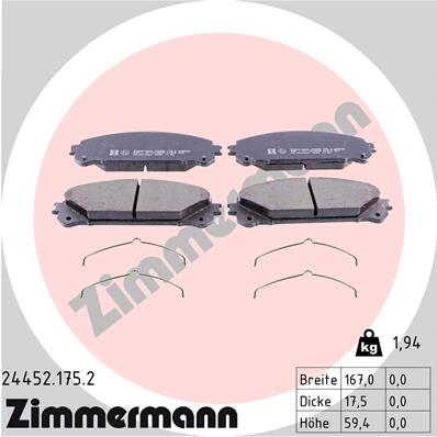 Set placute frana,frana disc 24452.175.2 ZIMMERMANN