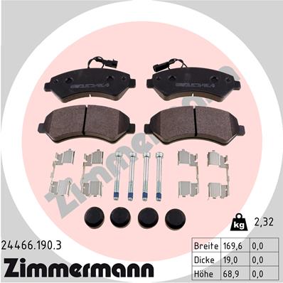 Set placute frana,frana disc 24466.190.3 ZIMMERMANN