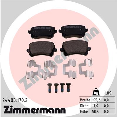 Set placute frana,frana disc 24483.170.2 ZIMMERMANN