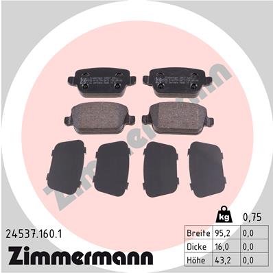 Set placute frana,frana disc 24537.160.1 ZIMMERMANN