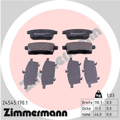 Set placute frana,frana disc 24545.170.1 ZIMMERMANN