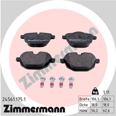 Set placute frana,frana disc 24561.175.1 ZIMMERMANN