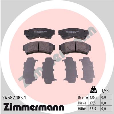 Set placute frana,frana disc 24582.185.1 ZIMMERMANN