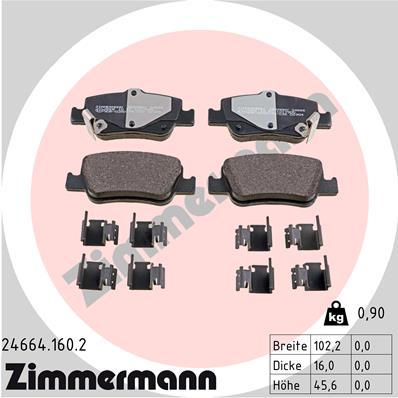 Set placute frana,frana disc 24664.160.2 ZIMMERMANN