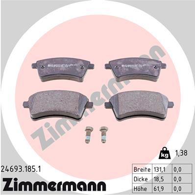 Set placute frana,frana disc 24693.185.1 ZIMMERMANN