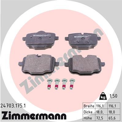 Set placute frana,frana disc 24703.175.1 ZIMMERMANN