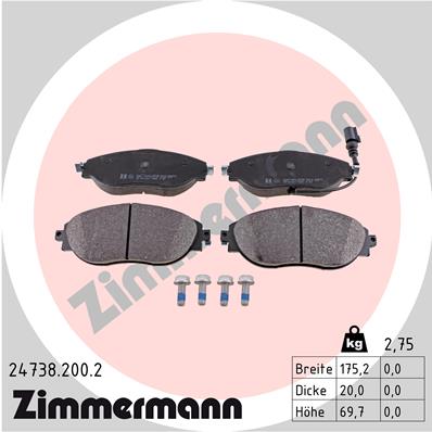 Set placute frana,frana disc 24738.200.2 ZIMMERMANN