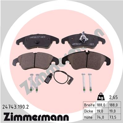 Set placute frana,frana disc 24743.190.2 ZIMMERMANN