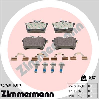 Set placute frana,frana disc 24765.165.2 ZIMMERMANN