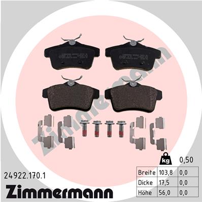 Set placute frana,frana disc 24922.170.1 ZIMMERMANN