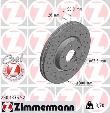 Disc frana 250.1375.52 ZIMMERMANN