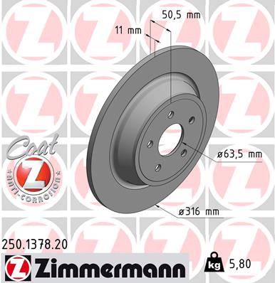 Disc frana 250.1378.20 ZIMMERMANN