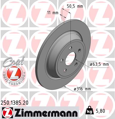 Disc frana 250.1385.20 ZIMMERMANN