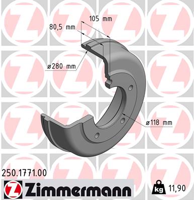 Tambur frana 250.1771.00 ZIMMERMANN