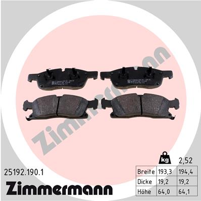 Set placute frana,frana disc 25192.190.1 ZIMMERMANN