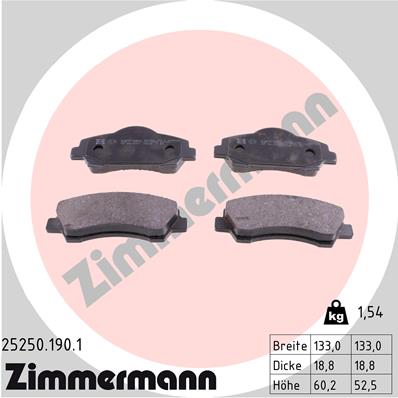 Set placute frana,frana disc 25250.190.1 ZIMMERMANN