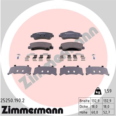 Set placute frana,frana disc 25250.190.2 ZIMMERMANN