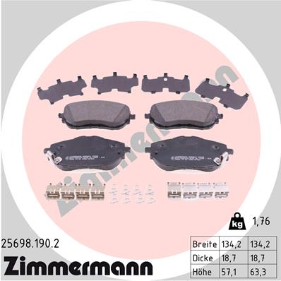 Set placute frana,frana disc 25698.190.2 ZIMMERMANN