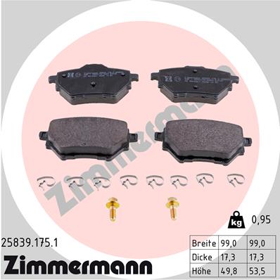 Set placute frana,frana disc 25839.175.1 ZIMMERMANN