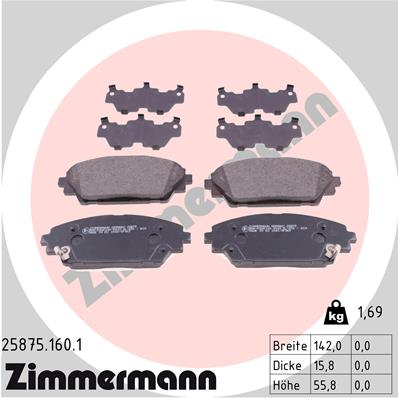 Set placute frana,frana disc 25875.160.1 ZIMMERMANN