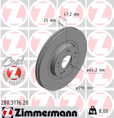 Disc frana 280.3176.20 ZIMMERMANN