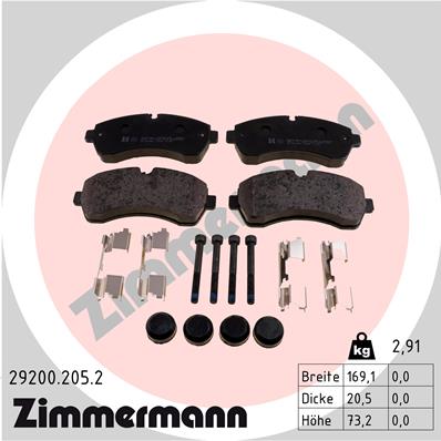 Set placute frana,frana disc 29200.205.2 ZIMMERMANN