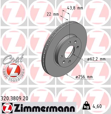 Disc frana 320.3809.20 ZIMMERMANN