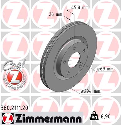 Disc frana 380.2111.20 ZIMMERMANN