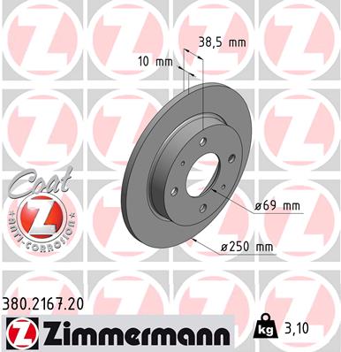 Disc frana 380.2167.20 ZIMMERMANN