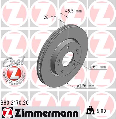 Disc frana 380.2170.20 ZIMMERMANN