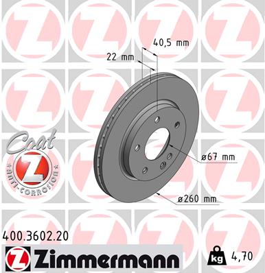 Disc frana 400.3602.20 ZIMMERMANN