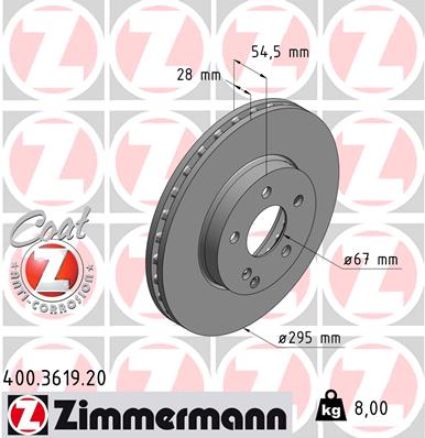 Disc frana 400.3619.20 ZIMMERMANN