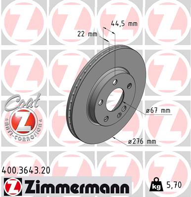 Disc frana 400.3643.20 ZIMMERMANN