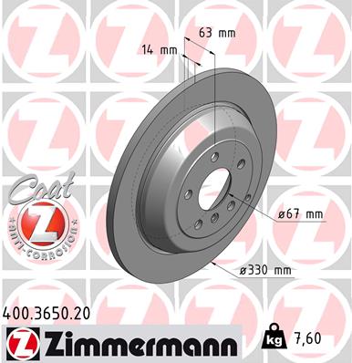 Disc frana 400.3650.20 ZIMMERMANN