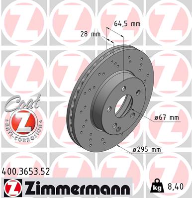 Disc frana 400.3653.52 ZIMMERMANN