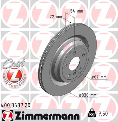 Disc frana 400.3687.20 ZIMMERMANN