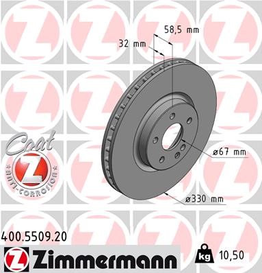 Disc frana 400.5509.20 ZIMMERMANN