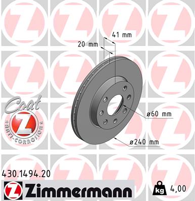 Disc frana 430.1494.20 ZIMMERMANN