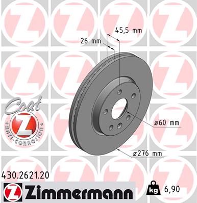 Disc frana 430.2621.20 ZIMMERMANN