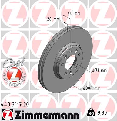 Disc frana 440.3117.20 ZIMMERMANN