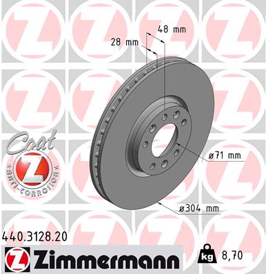 Disc frana 440.3128.20 ZIMMERMANN