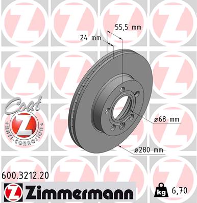 Disc frana 600.3212.20 ZIMMERMANN