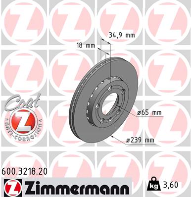 Disc frana 600.3218.20 ZIMMERMANN