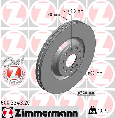 Disc frana 600.3243.20 ZIMMERMANN