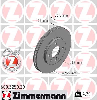 Disc frana 600.3250.20 ZIMMERMANN