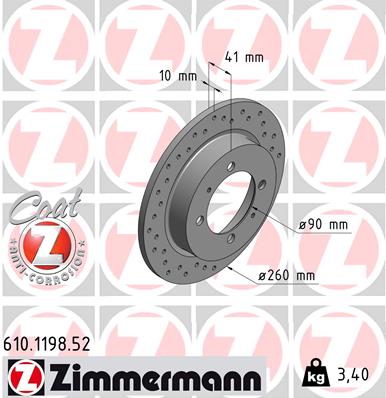 Disc frana 610.1198.52 ZIMMERMANN