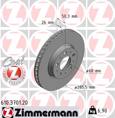 Disc frana 610.3701.20 ZIMMERMANN